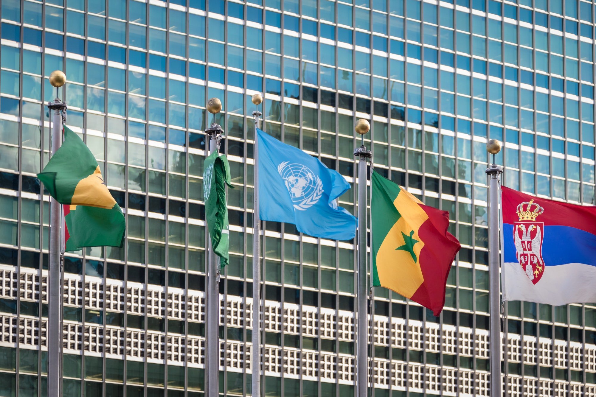 Flags at United Nations Headquarters - New York, USA